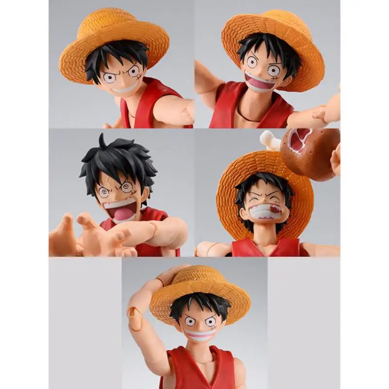 Bandai Original SHF ONE PIECE Monkey D. Luffy Anime Action Figure Toys For Boys Girls Kids Children Birthday Gifts Collectible