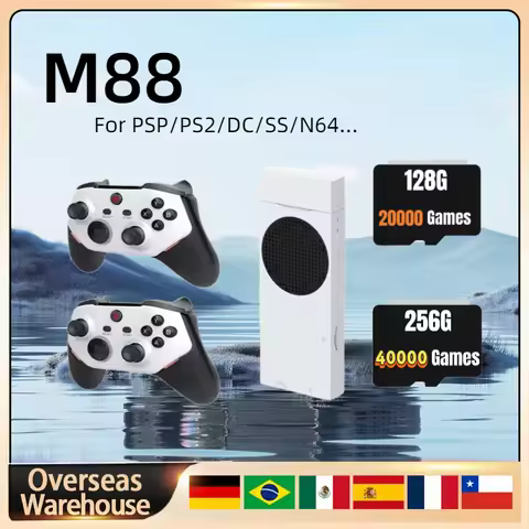 M88 Game Console Stick 128G 20000 Games Portable 4K 3D TV Support PS2 60 Simulators Wireless Controller Gifts