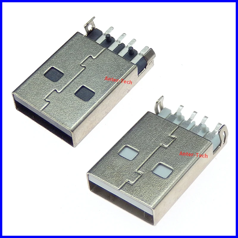 10Pcs/lot USB 2.0 Male A Type USB PCB Connector Plug 180 degree SMT AM 4pin Male USB Connector