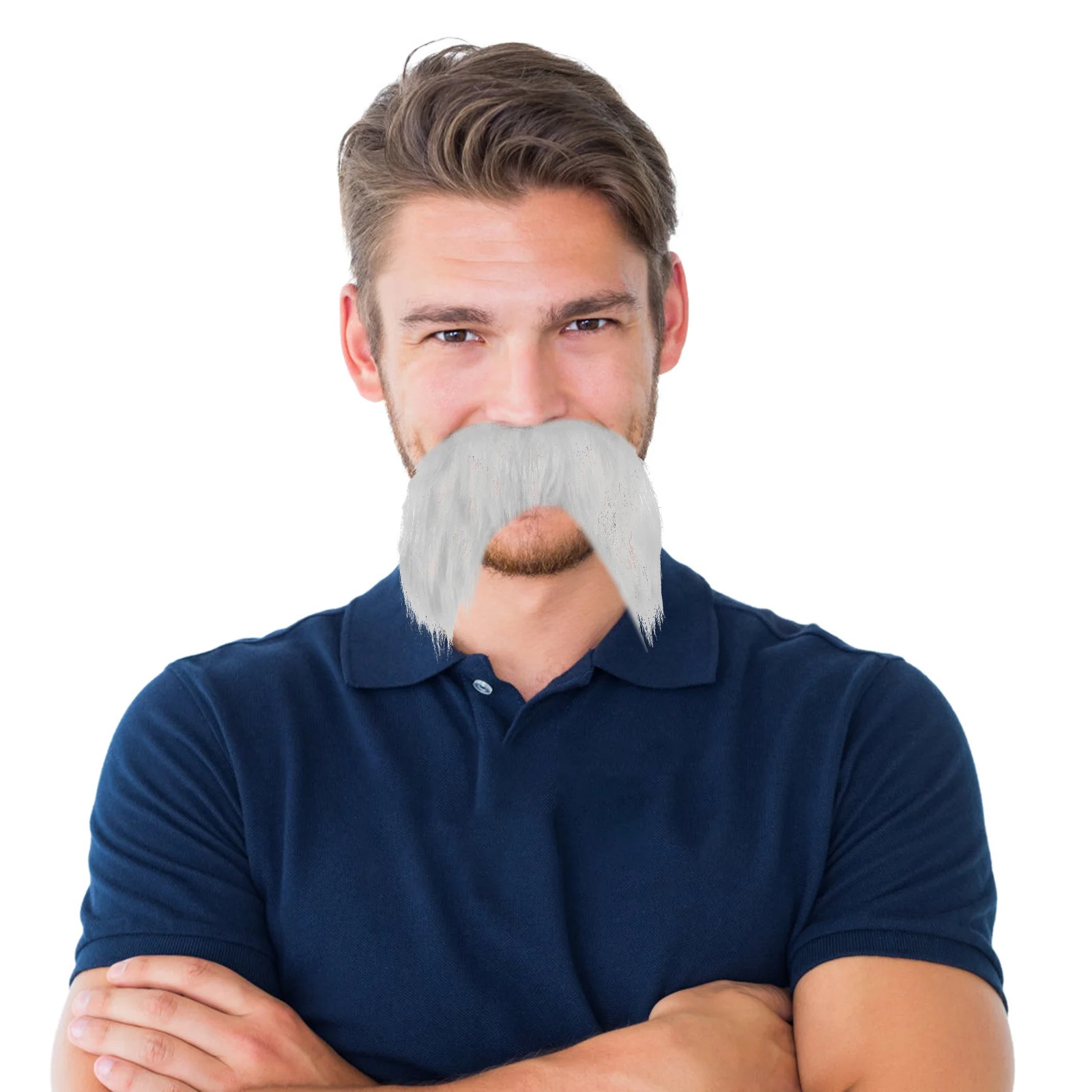 Accesorios de disfraz de abuelo y bigote autoadhesivo, barba de Papá Noel realista, accesorio de vestir para fiesta de Halloween, barba de anciano, 5 uds.