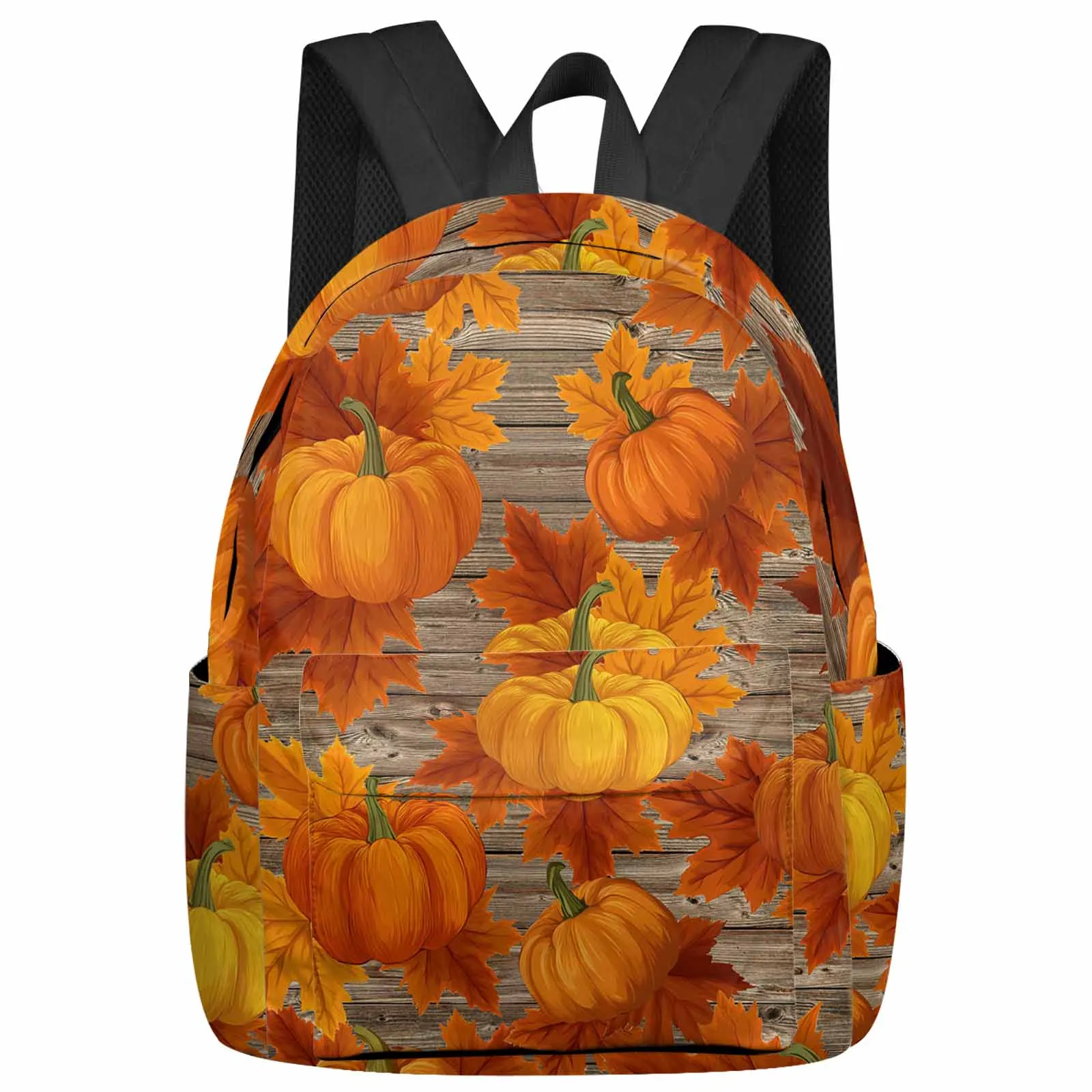 

Vintage Brown Wood Grain Pumpkin Backpacks Teenagers Student School Bags Men Women Travel Mochila