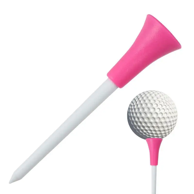 Tall Golf Tees Colorful Golf Tees Outdoor Golf Tees Reduce FrictionSide Spin Soft Rubber Headgear Design Tilt Up To 20 Stable