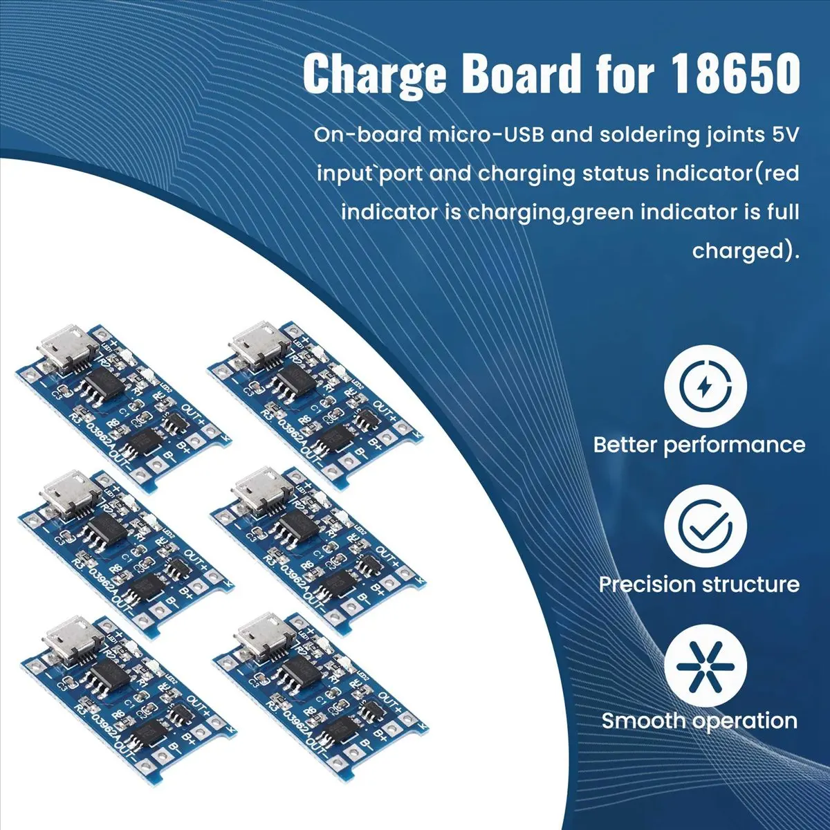 【~ New B11B】6PCS for Charging Module with Battery Protection 18650 5V Micro-USB 1A Charge Board for 18650