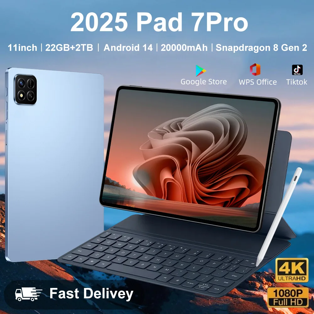 

2025 NEW Tablets Pad 7S Pro Original Tab Global Version Tablet PC Android 14 Snapdragon 8gen2 Dual SIM WIFI 4G/5G GPS WIFI Kids