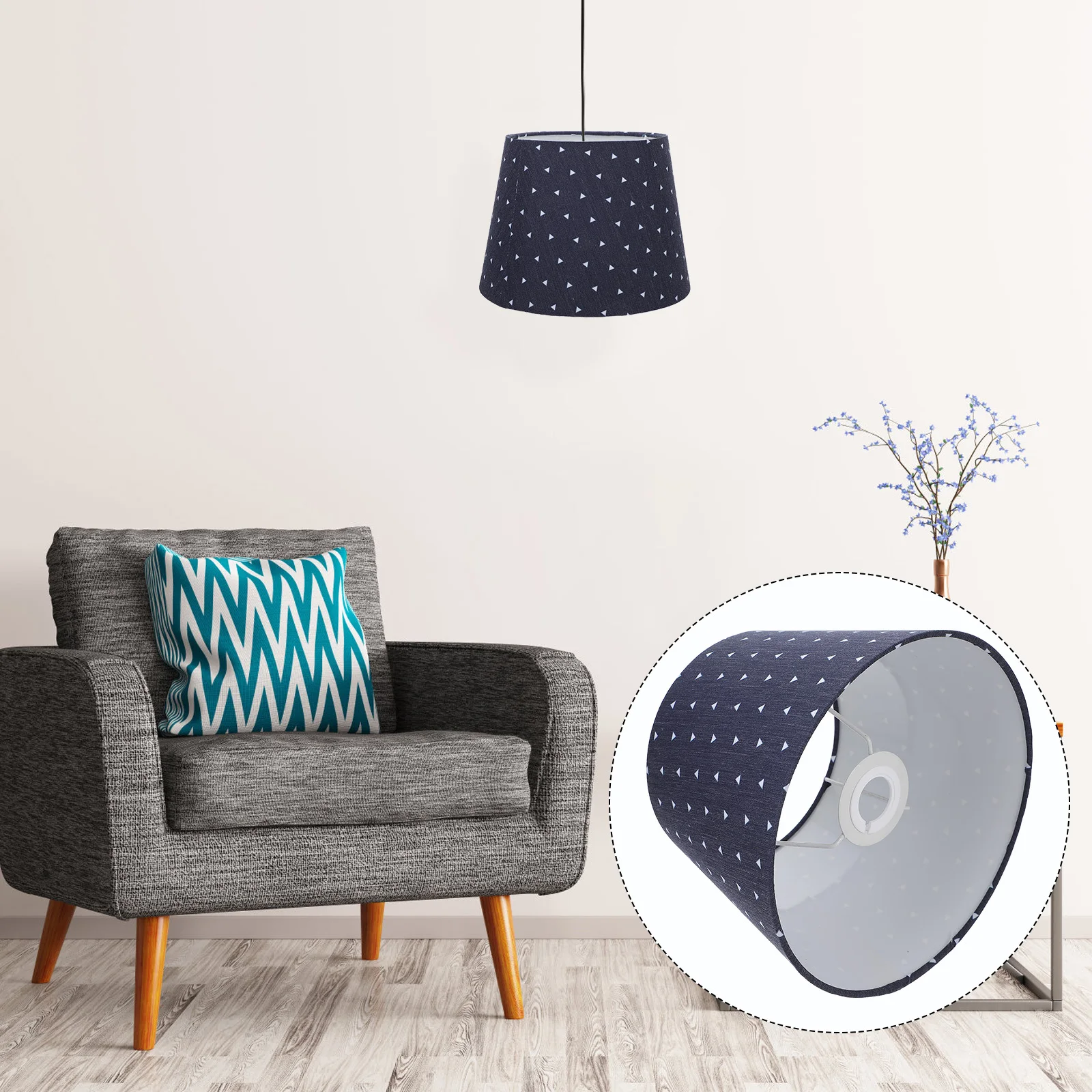 

Fabric Lamp Shade Round Table Lamp Shade Printing Design Durable Lampshade for Home Bedroom Living Room Decoration