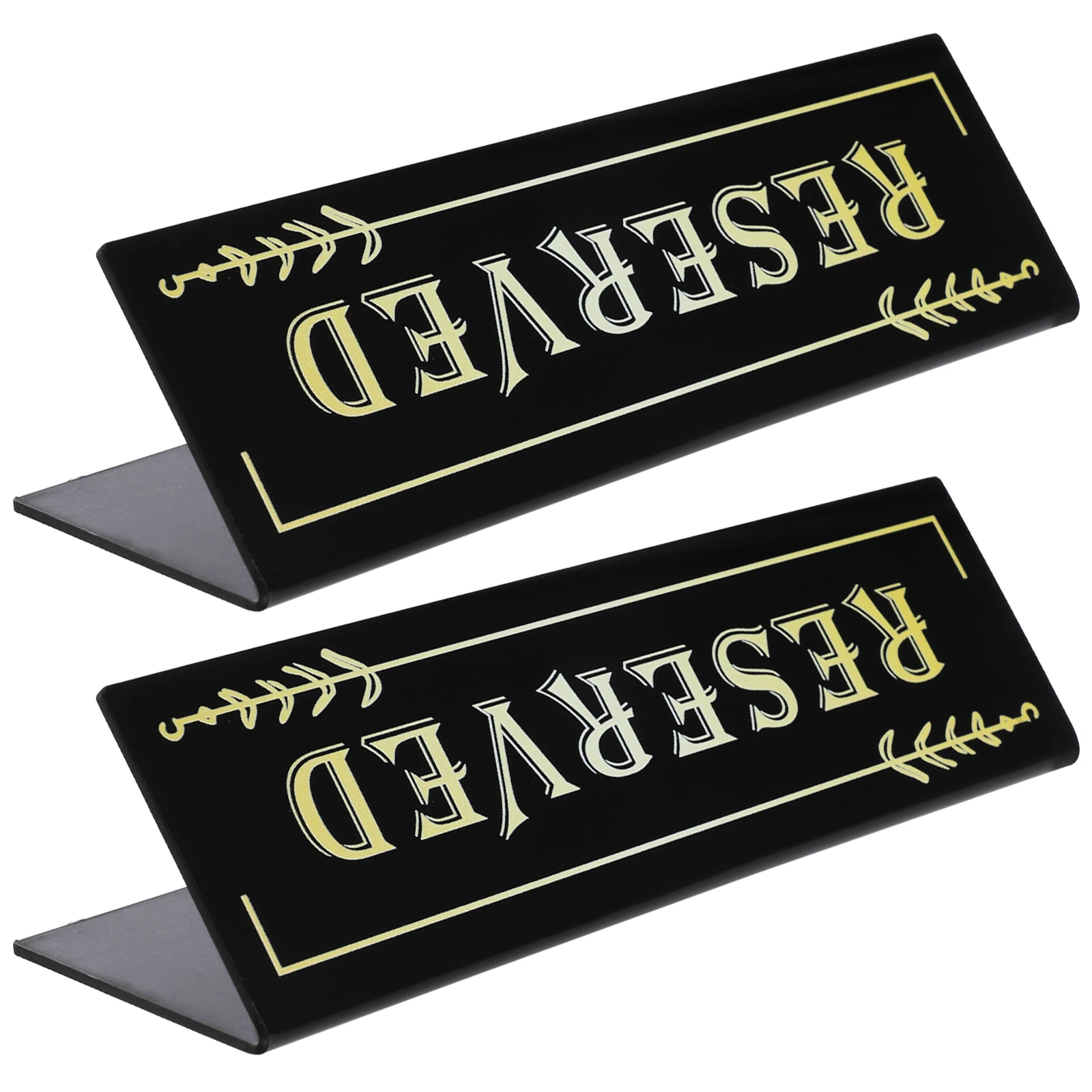 

2pcs Acrylic Table Signs Black Reserved Seating Arrangements Restaurant Hotel Wedding Party Place Cards Elegant Design
