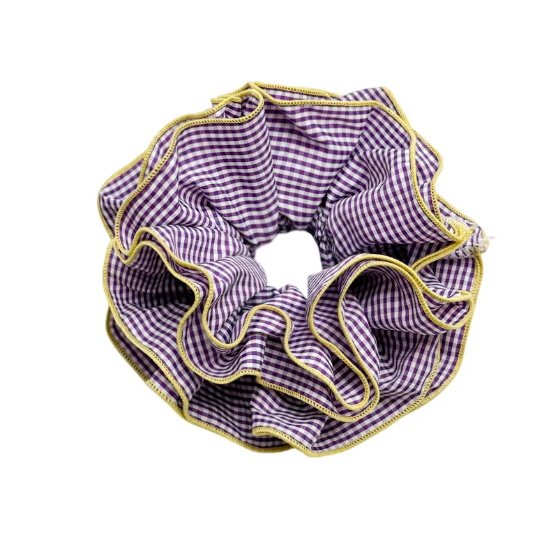 Ins Hot Selling Fashion Chiffon Pure Colorful Large Intestine Scrunchies High Quality Fabric Elastic Hair Scrunchie For Girls