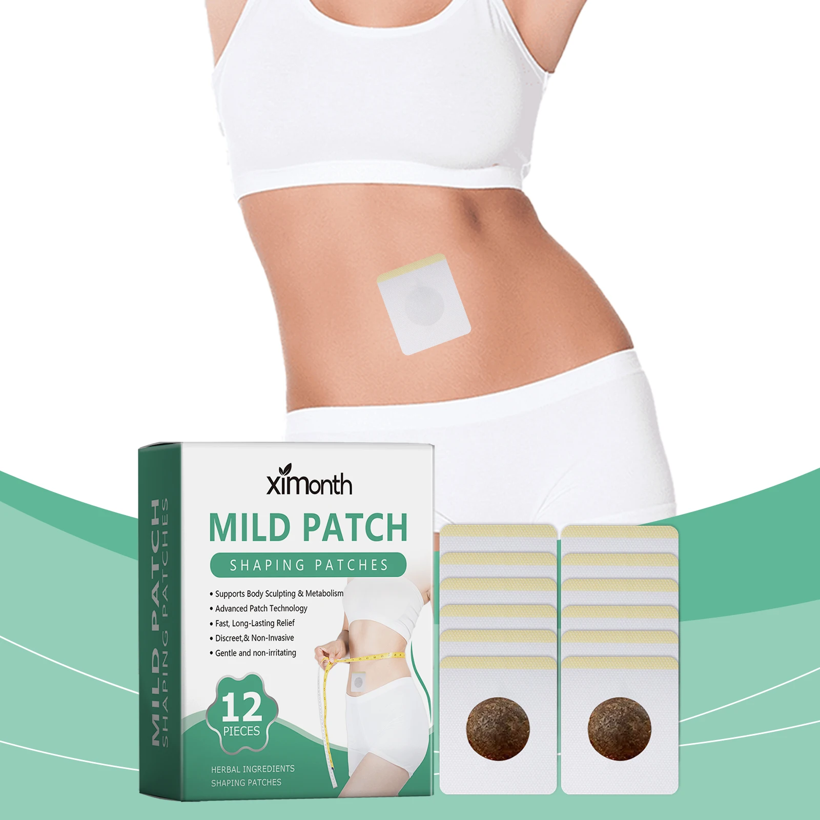 Herbal Slimming Navel Patch Accelerate Circulation Promote Metabolism Eliminate Edema Lymphatic Drainage Tightening Body Patch