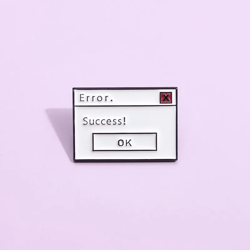 System Panes Jump Yes Or No Enamel Pins Error Success Is Ok Brooch Lapel Backpack Badges Jewelry Gift For Programmer Friends