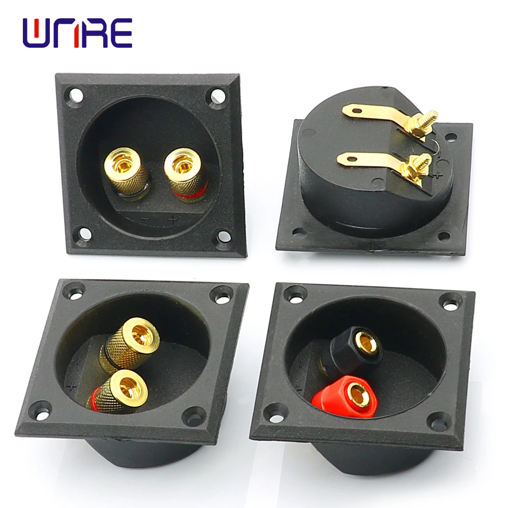 Conector terminal de caixa de alto-falante estéreo para carro, conector banana de 2 vias e plugues subwoofer, caixa de alto-falante, poste de ligação terminal