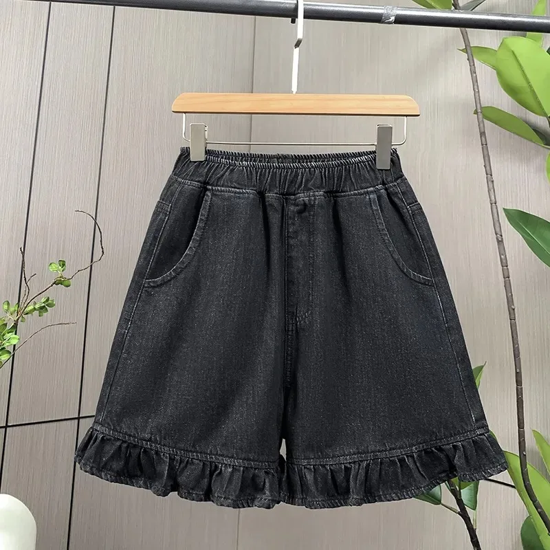 Women's Plus Size Denim Shorts High Waist A-Line Loose Wide Leg Casual Summer Shorts