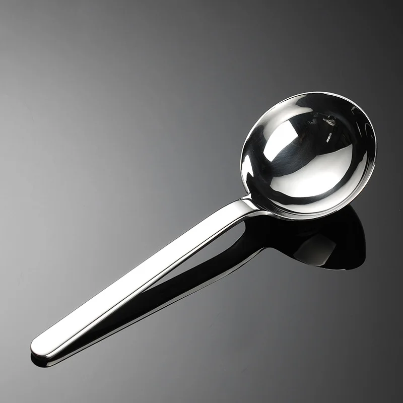 Heavy Korea 304 Stainless Steel Soup Spoon Large Round Head Rice Spoon Mala Soup Sauce Mixing Spoons Gifts Kitchen Dinnerware image 2
