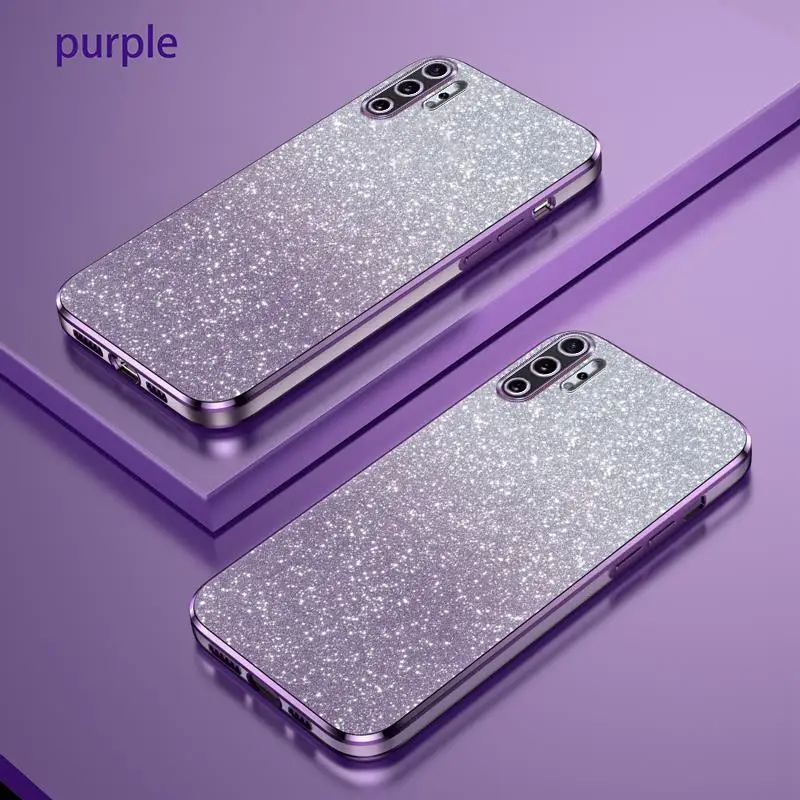 Note10 + Luxury Gradient Glitter Plating Case For Samsung Galaxy Note 10 Plus 5g Women Soft Silicone Protect Back Cover 10plus