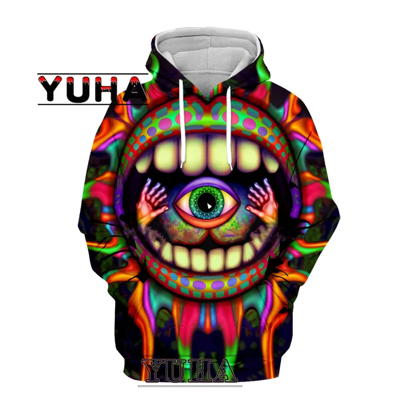 Y2k Women\'s Sweater Hippie Clothes Colorful Psychedelic graphic 3d Hoodies Men Sweatshirt  Harajuku Long Sleeve jackets Pullover