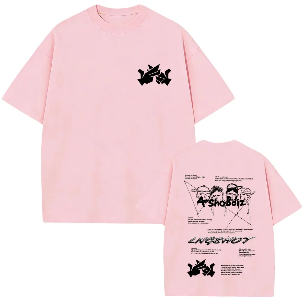 Hot Sale Kpop Lngshot Jay Park Same Style T Shirt Men Women Hip Hop Fashion Oversized T-shirt Men's Casual Pure Cotton T-shirts