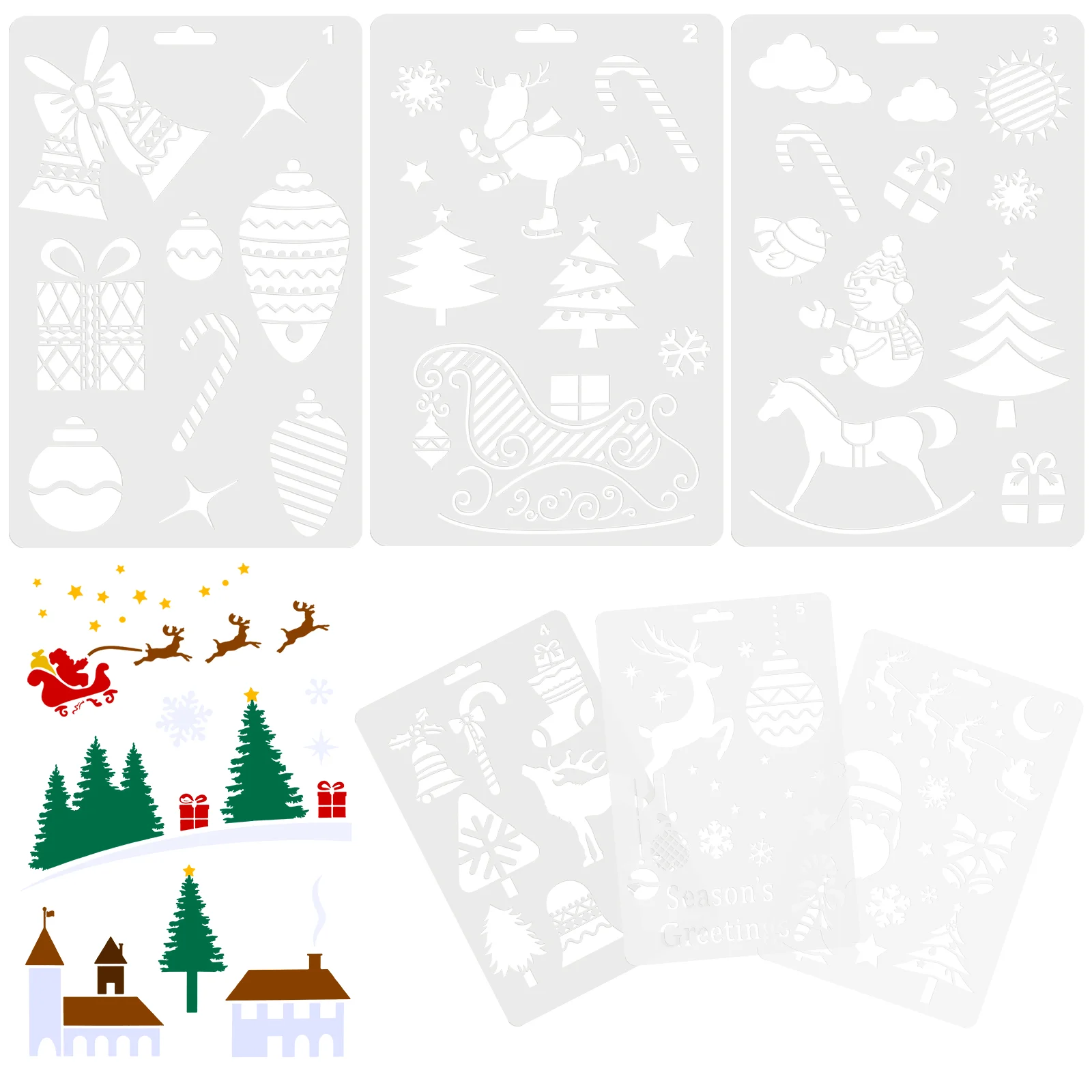 12 Pcs Hand Account Child Decor Stencils for Card Making Decorative Duct Tape Christmas Drawing