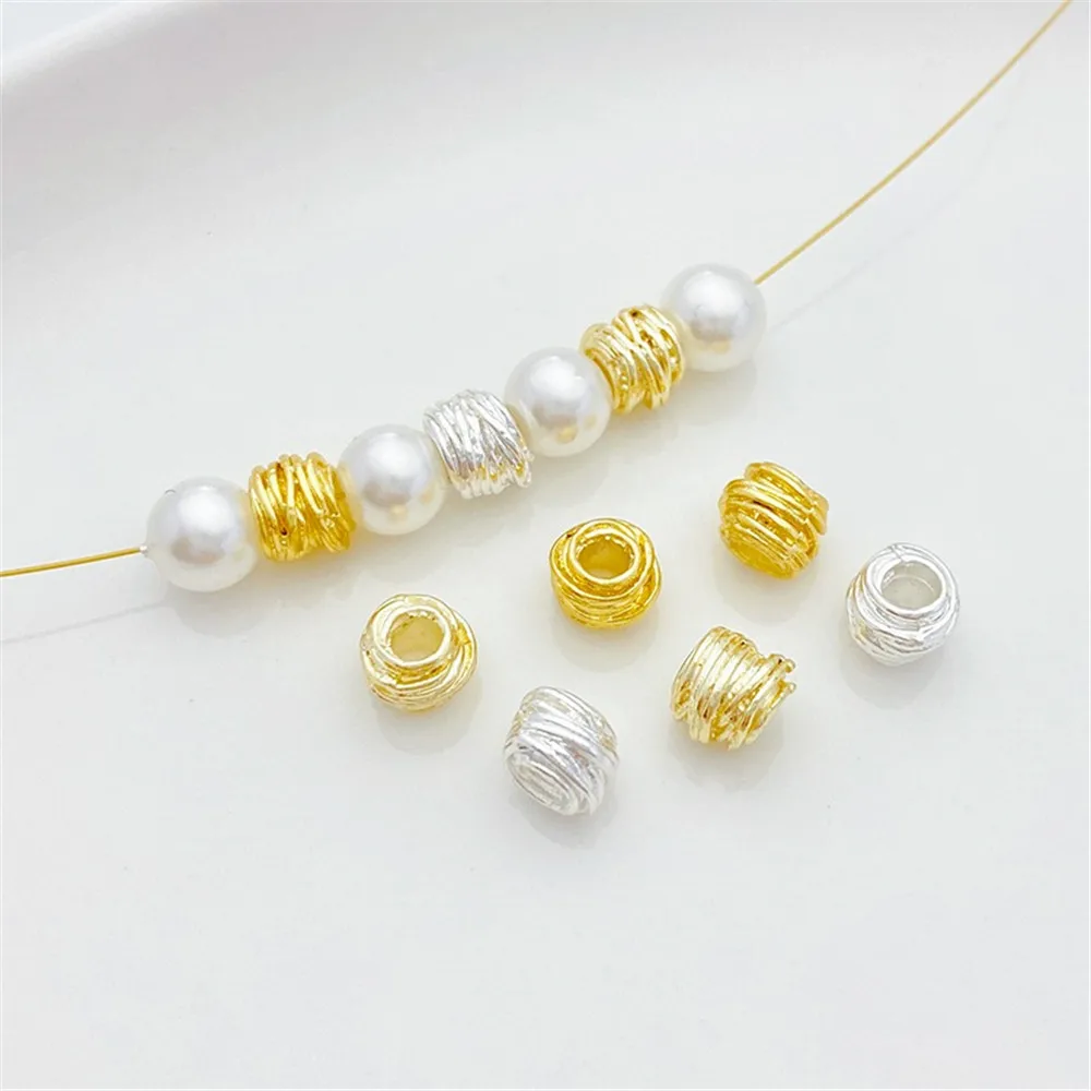 

14K Gold-wrapped Woven Ball Beads Wire Beads Winding Beads Loose Beads Handmade DIY Beaded Bracelets Necklaces Jewelry Accessori