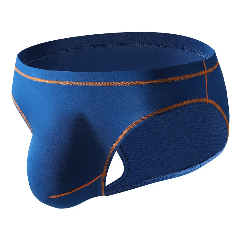 

Men's Bamboo Fiber Brief Sexy Duckbill Pocket Underwear Breathable Sports Shorts Youth Low Waist Large U Convex Pouch Underpants