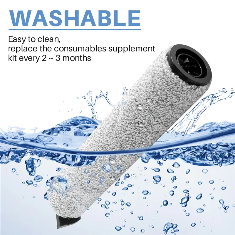 Сменный щетковый валик из 2 упаковок для Tineco IFloor 3/Floor One S3, аксессуары для беспроводного пылесоса для влажной и сухой уборки