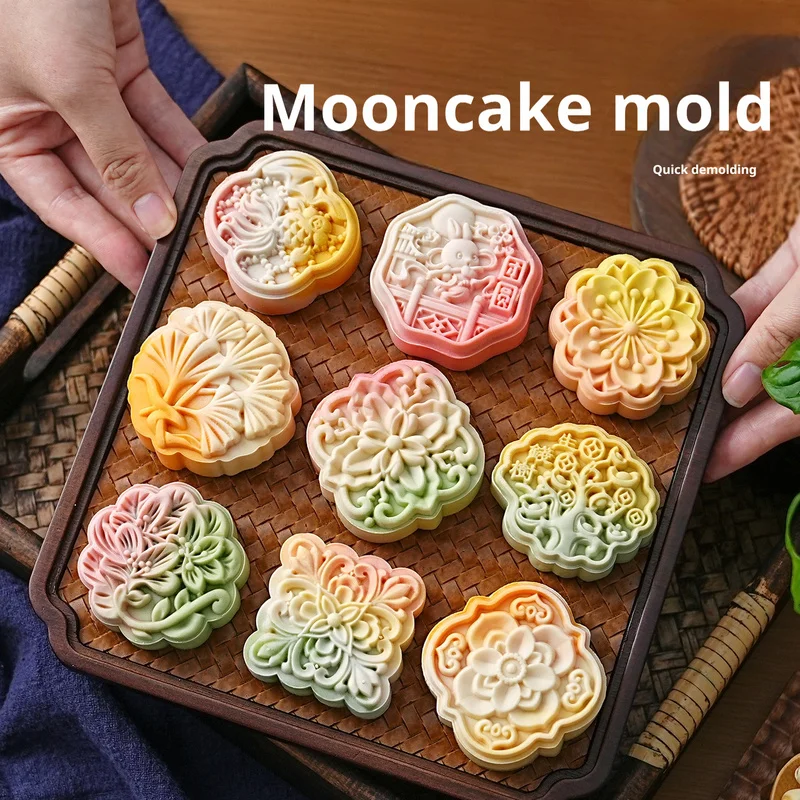 Ginkgo Sakura Mooncake Mold Chinese Style Hand Press Pastry Mold for Mung Bean Cake Home Baking Tool