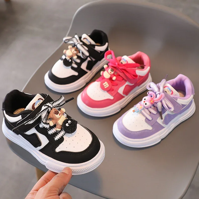 Disney Children's Sneakers Boys Fashion Anti-slip Sport Shoes Girls Cute Bear Outdoor Shoes Casual Shoes for Kids Size 23-30