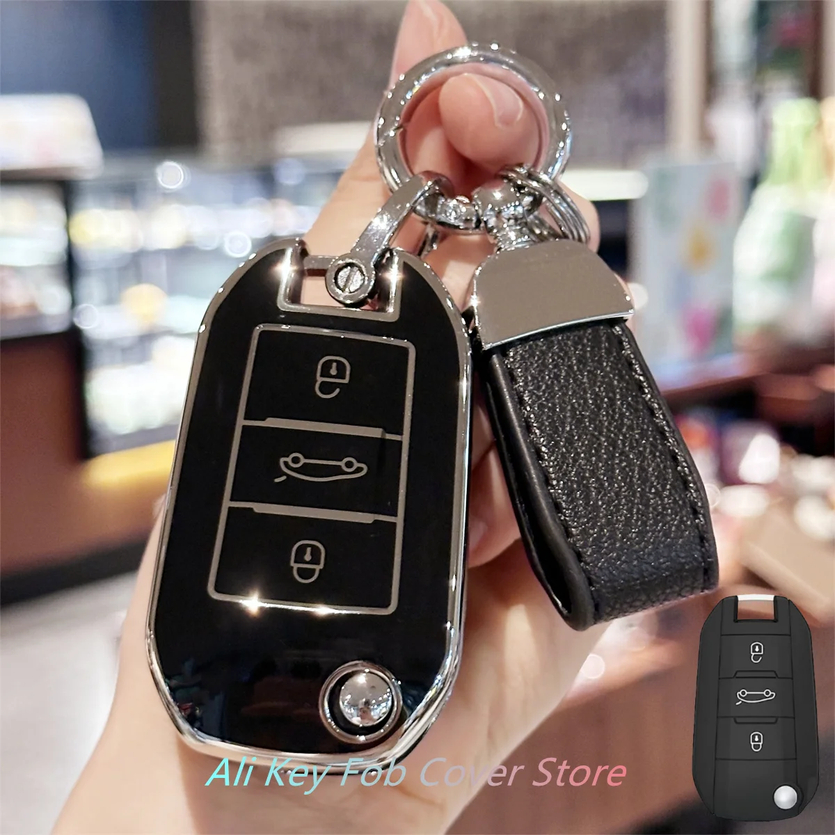 Key Fob Cover for Peugeot 5008 208 308 Fits Citroen C3 C4 Cactu Fits Opel Crossland X Zafira Corsa F TPU Key Cover Car Key Case