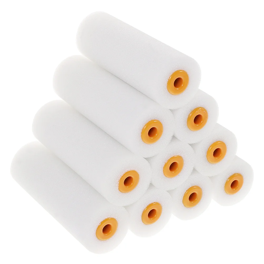 

10pcs 4 Inch Sponge Foam Heads High Density Replacement Covers For Wall Painting Tools Mini Roller Kit Foam Paint Roller Wall