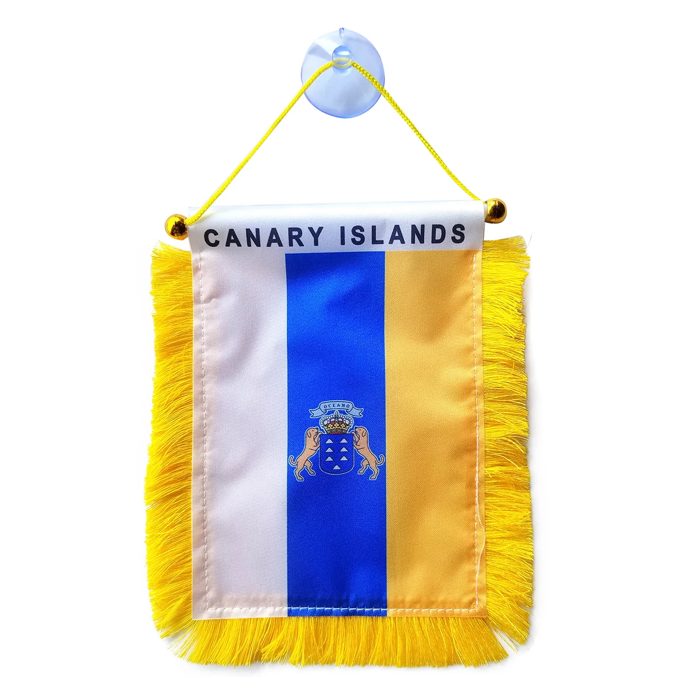 4 X 6 Inch National Banner Canary Islands Window Hanging Flag