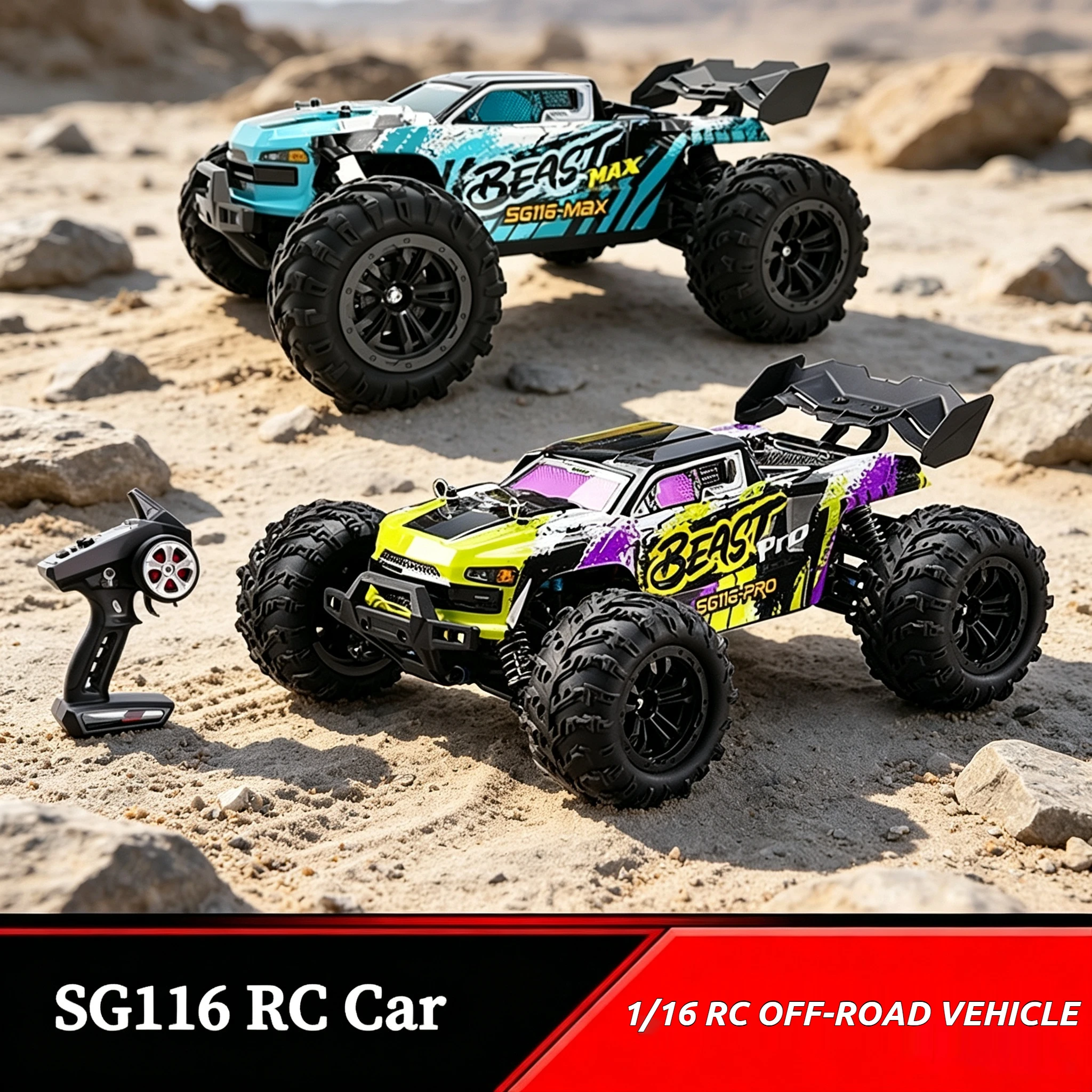 

SG116 Max 1/16 RC Car Brushless 4WD 80km/h Professional Racing Car High Speed Climbing Off-road Vehicle Remote Control Toy Gift