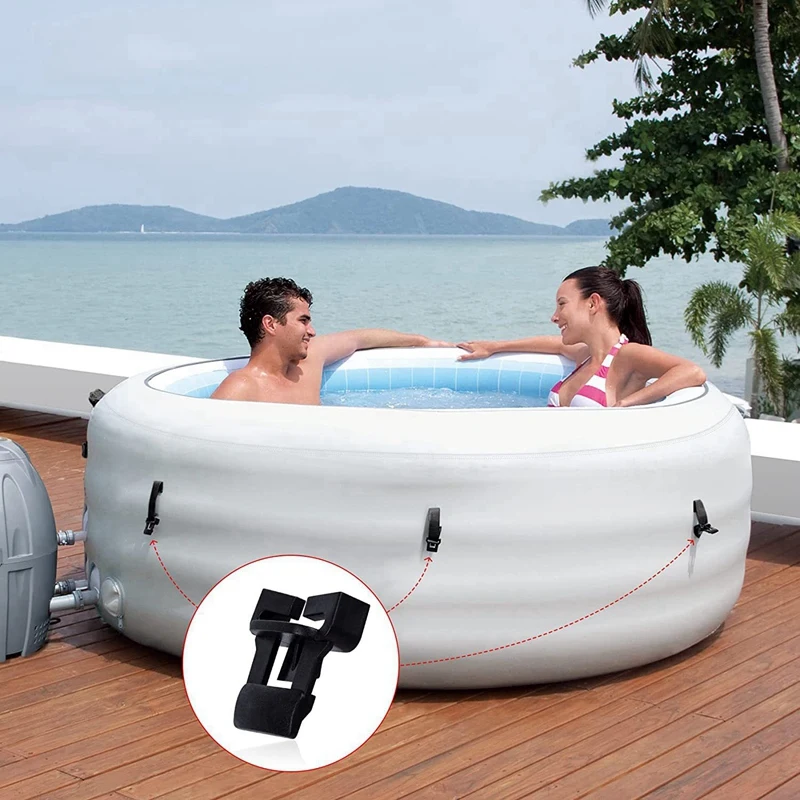 Spa Hot Tub tampa quebrada Trava Repair Kit, Bloqueio Slot Travas de Substituição, Clipe de Bloqueio com Chaves e Parafusos, 8 Conjuntos