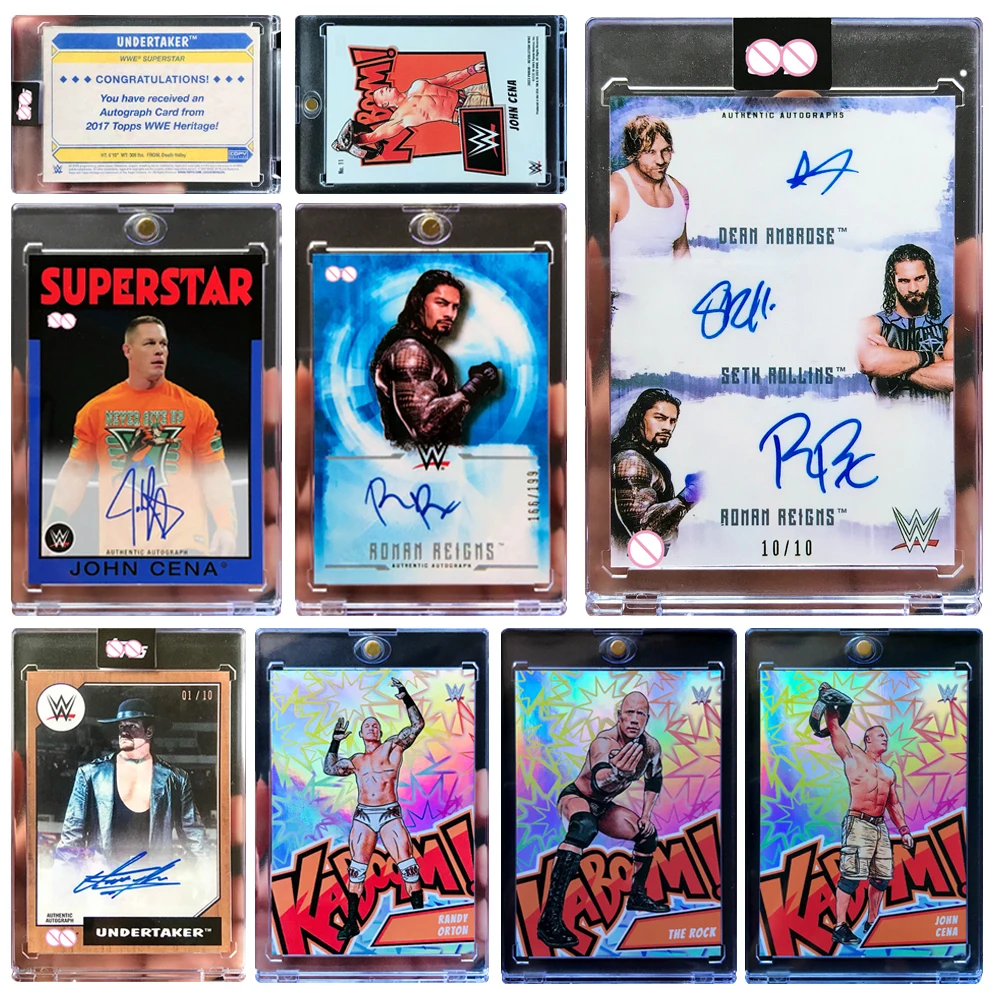 

PANINI DIY WWE домашний майстерник Джонсон Сена случайный кабоном римские награды с автографом голографическая коллекционная карта кирпич подарки