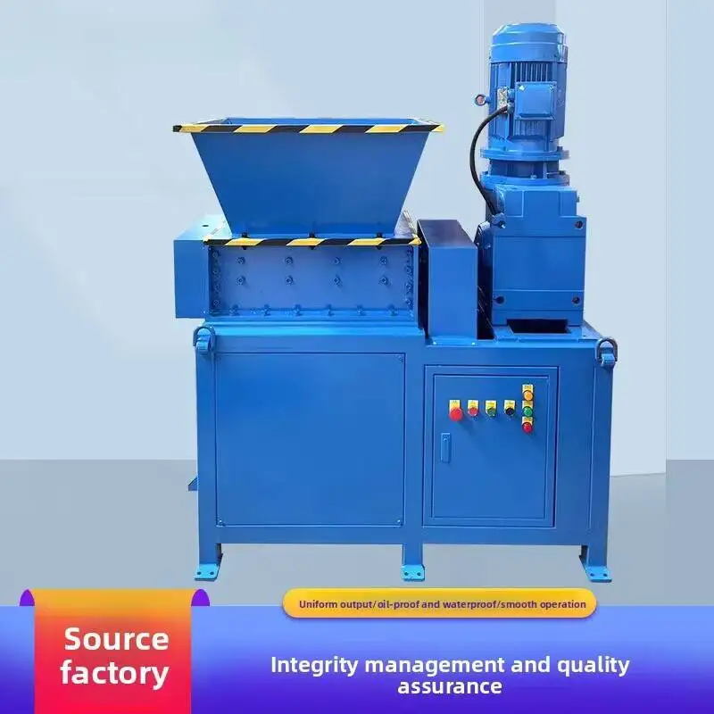 Scrap Iron Blue Bucket Machine Head Material Tire Waste Crusher Box Large And Small Plastic Wood Double Shaft Shredder Metal