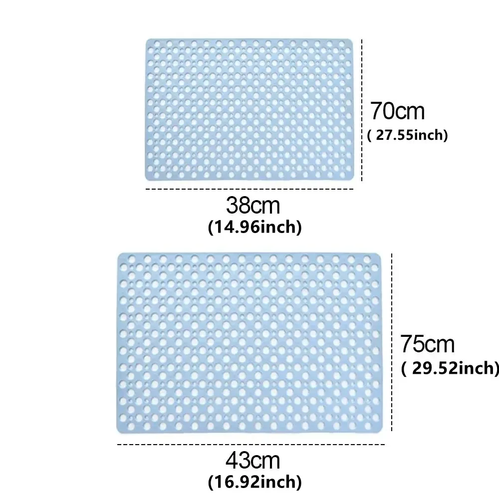 1PCPVC Shower Mat Kitchen Bathroom Supplies Super Porous Large Bathroom Mat Non-slip Bathtub Strong Suction and Mildew Resistant