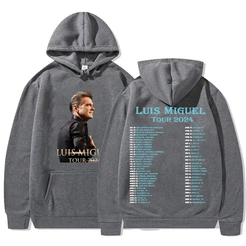 90s Retro Luis Miguel Tour 2024 Graphic Hoodies Men\'s Hip Hop Gothic Fashion Sweatshirts Retro Oversized Casual Pullovers Hooded