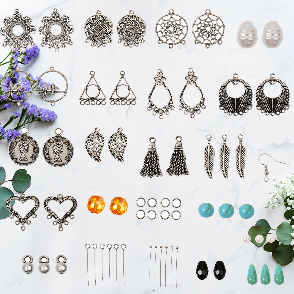 309pcs Retro Diy Earrings Material Set Premium Alloy Handmade Jewelry Kit Stylish Accessories Tools For Teens Women