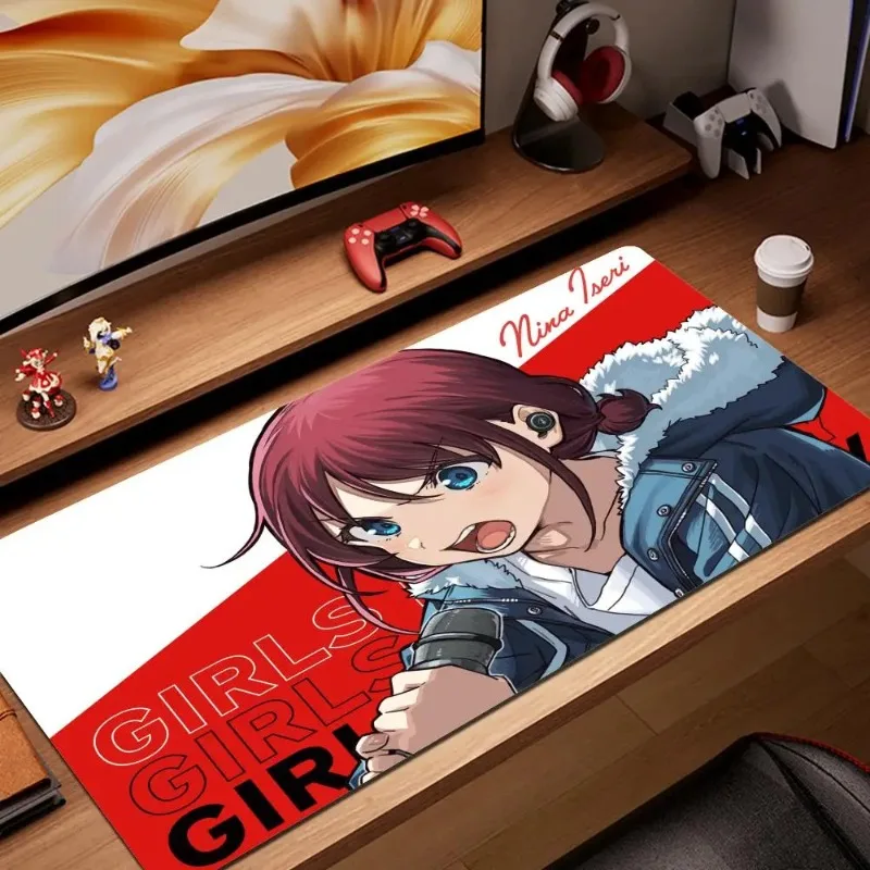 لوحة ماوس ألعاب كبيرة من Girls Band Cry لوحة مفاتيح ألعاب ماوس مكتبي تعلم قفل حافة سميكة للطاولة مفرش ماوس أنيمي