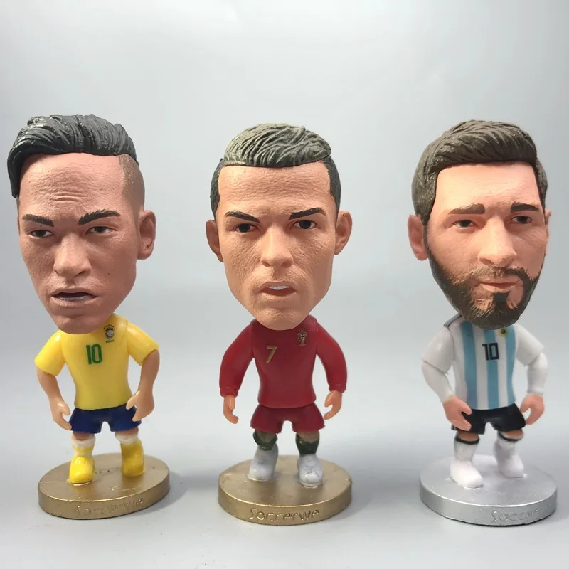 Soccer stars 7cm Height Cairo And Messi Football Mini Dolls Cartoon Player Figures Action Movable Christmas Gift For Collection