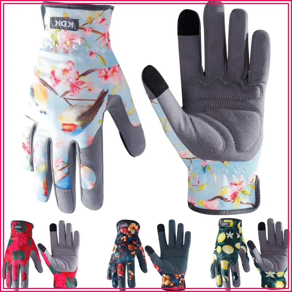 Women Breathable Garden Gloves with Leather Protection