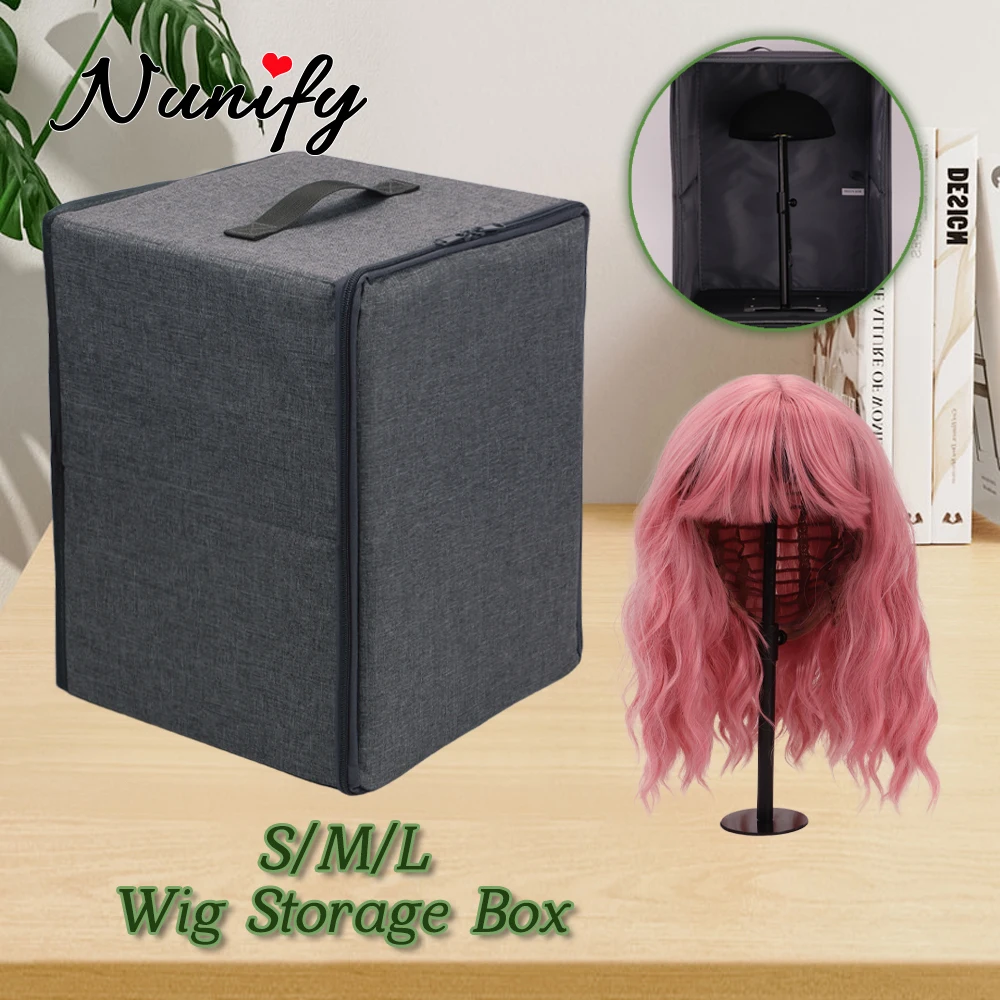 Wig Storage Box With Handle Wig Travel Bag For Wig Storage Foldable Wig Organizer Case With Adjustable Stand For Salon And Home