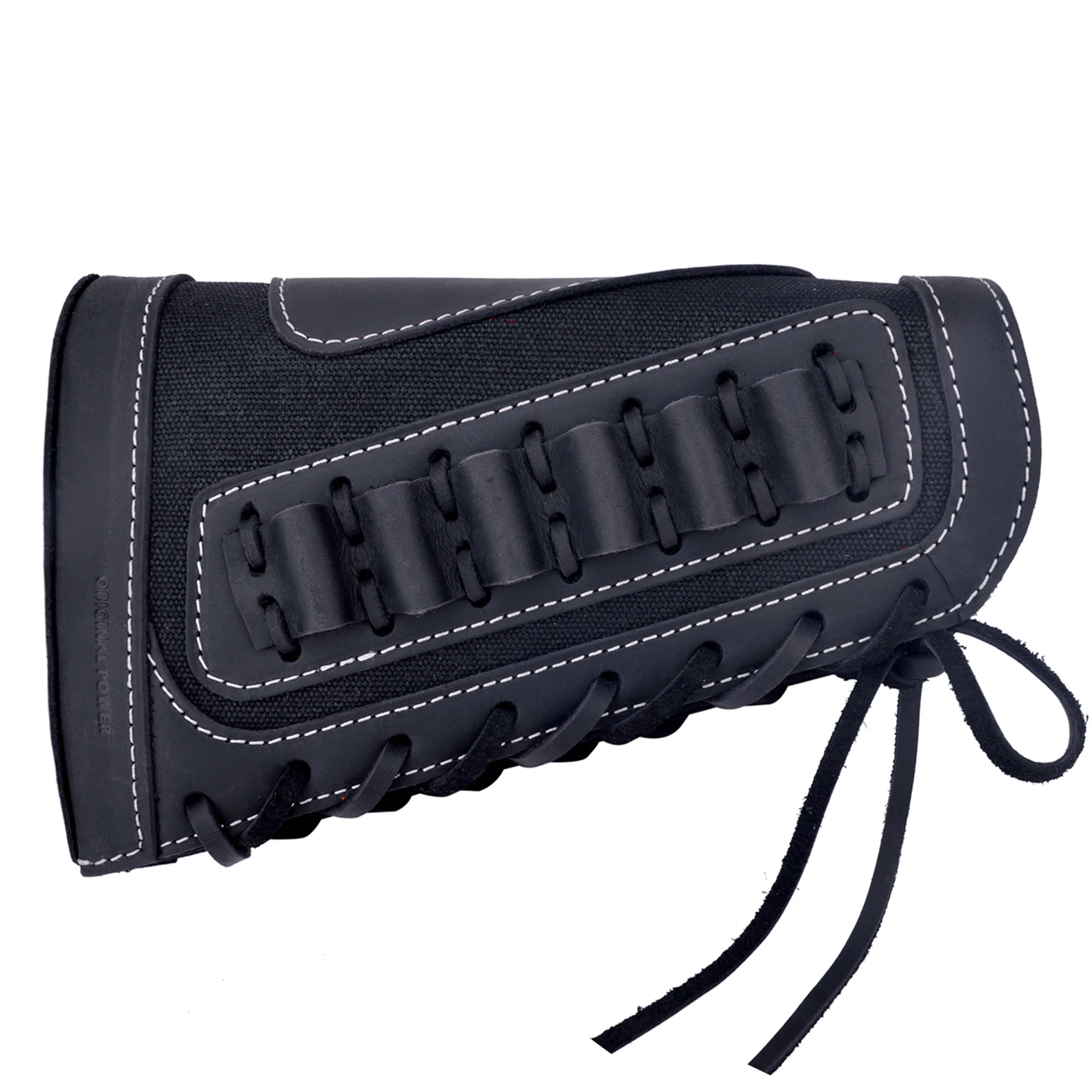 Vntage Leather Canvas Rifle Buttstock Gun Cartridge Ammo Holder Canvas Ammo Carrier Pouch For .308 .30-06 .45-70 .40-65 4