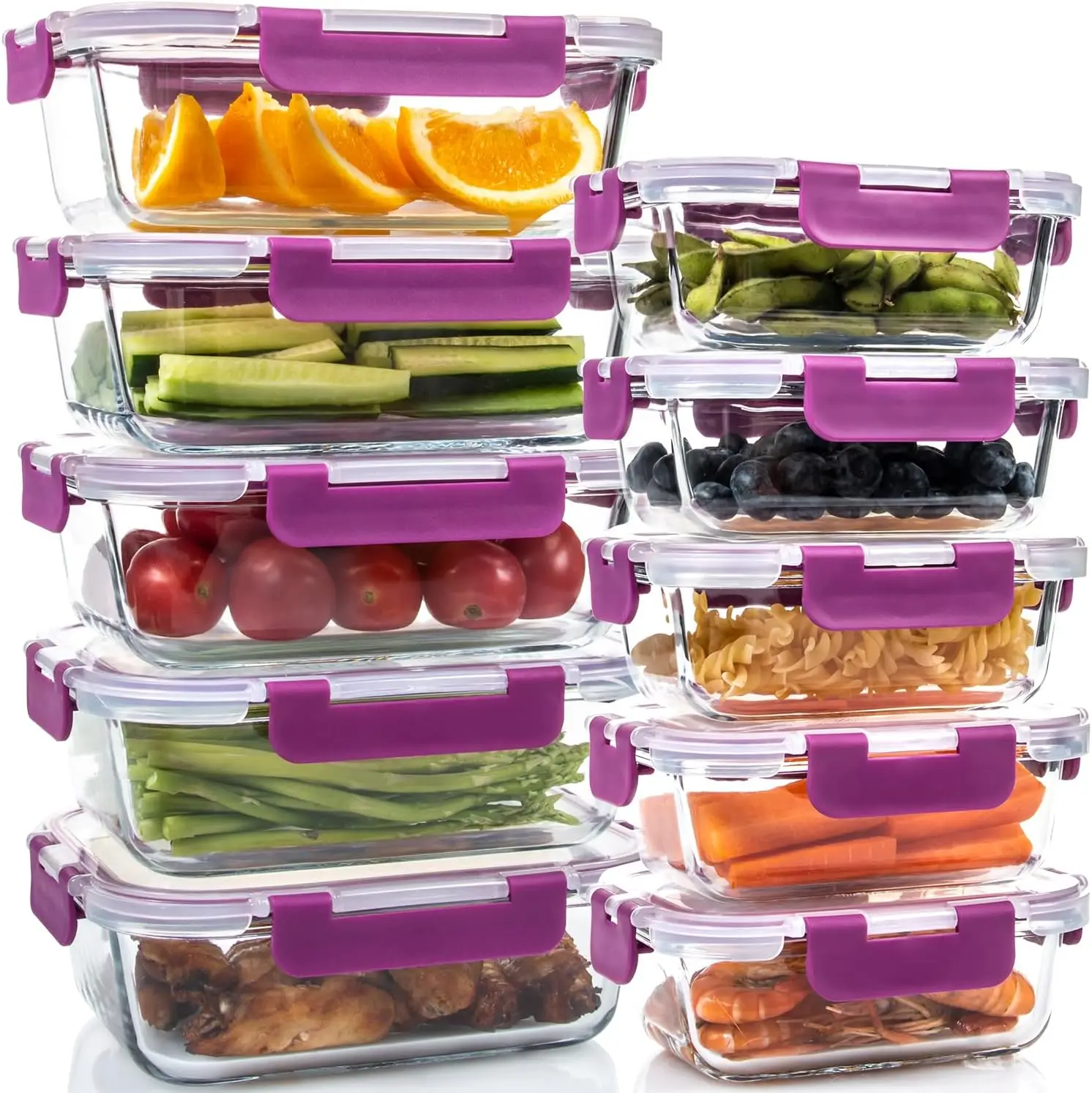 10 Pack Glass Food …