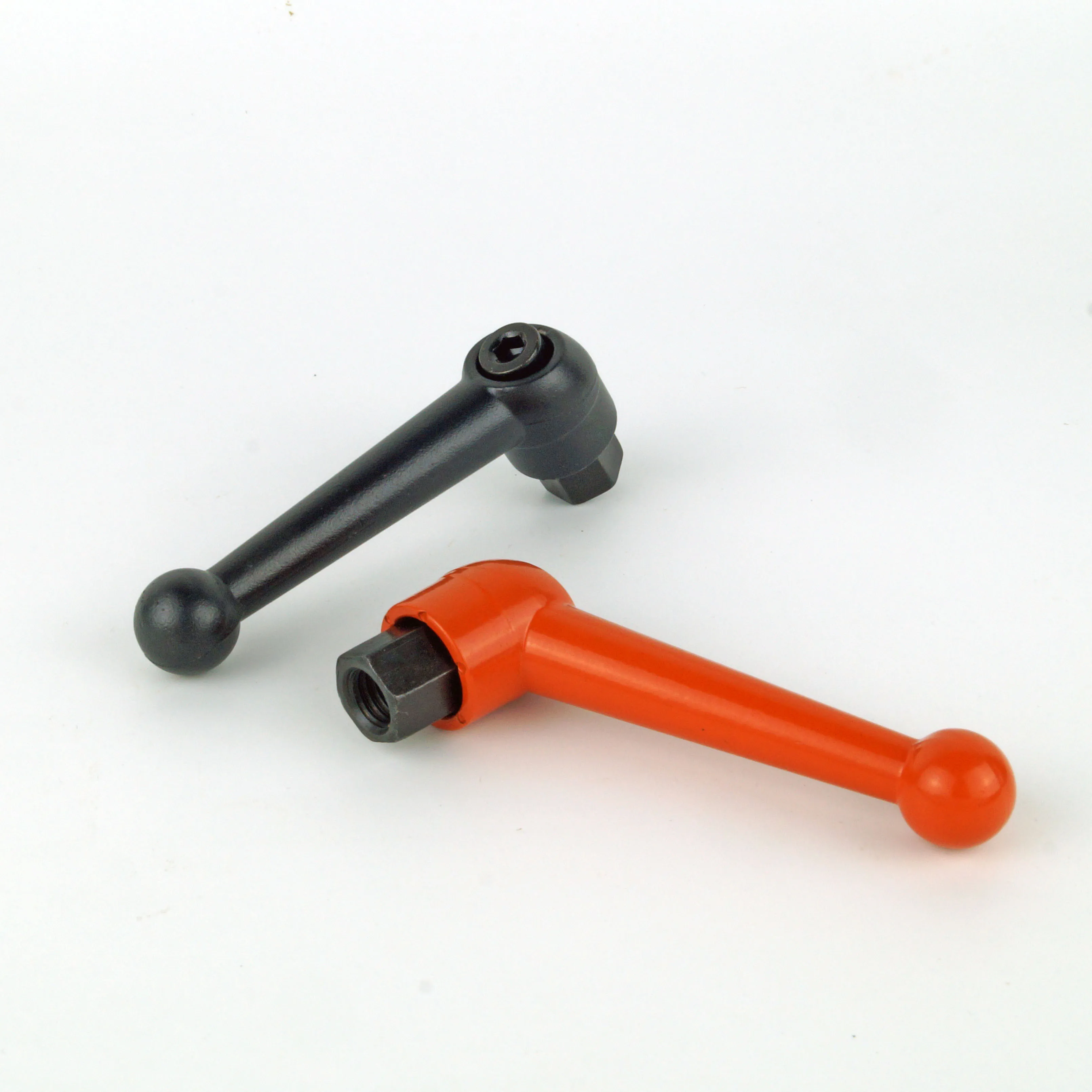 M10 BLACK / Orange zinc alloy solid adjustable handle clamping tension lever arm female threads