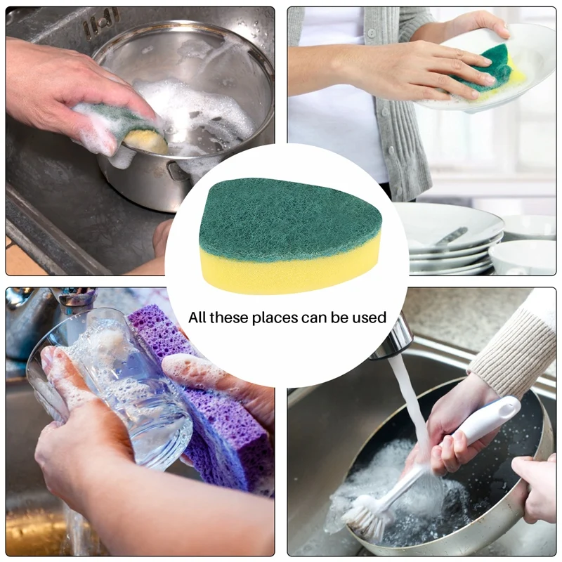 18 Pieces Dish Wand Refills Replacement Sponge Heads Scouring Scrubber Pads Heavy Duty Dish Wand Sponge For Kitchen Sink Cleanin