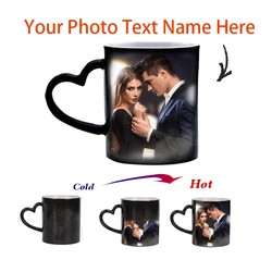 Tazas mágicas personalizadas, taza que cambia de color, activada por calor, cualquier imagen, foto o texto impreso en la taza, regalo del Día de la madre del padre