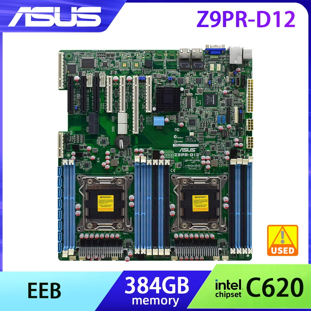 ASUS Z9PR-D12 servers Motherboard Socket 2011 Intel C602 12×DDR3 PCI-E X16 SATA III 2×RJ45 VGA Intel 82574L Dual EEB