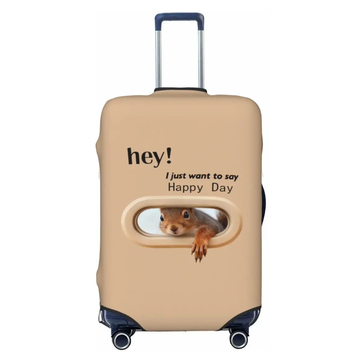 

Пользовательский чехол для багажа Hey I Just Want To Say Happy Day Squirrel Pattren, эластичный защитный чехол для дорожного чемодана, подходит для 18-32 дюймов