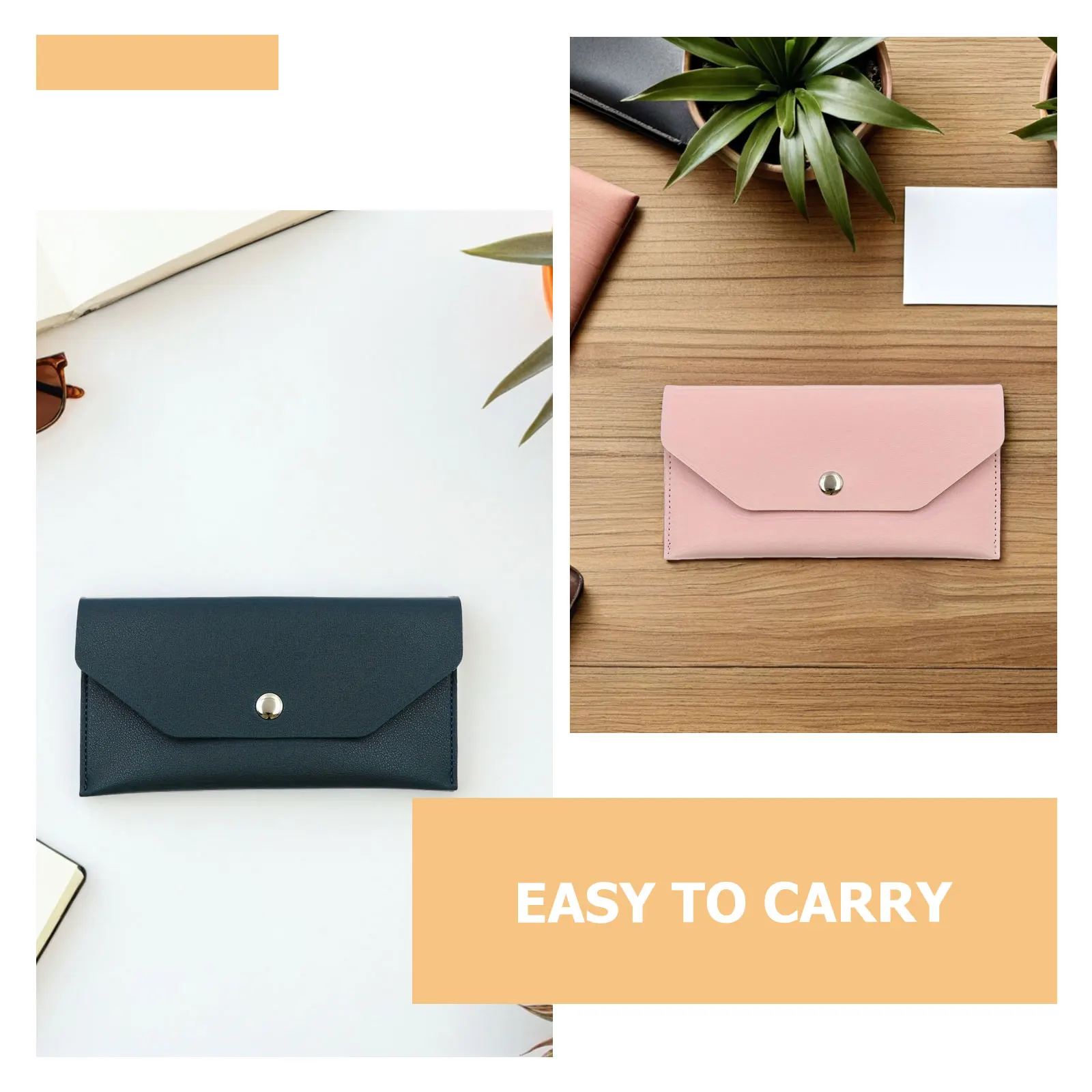 3 قطعة الحقيبة المعدنية حامل تغيير صغير ل إيصالات المفاتيح النقدية قابلة لإعادة الاستخدام الميزانية المغلف المحفظة المنظم المحمولة بطاقة Pu #2