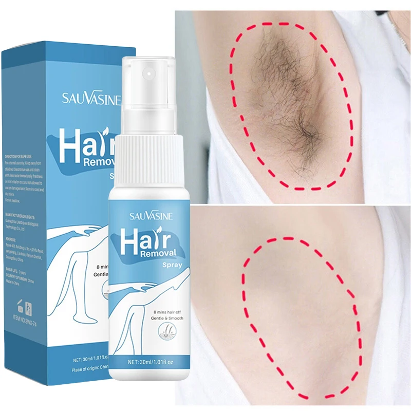 Pain Without Hair Removal Spray Woman Body Leg Privates Facial Hair Remover Men Hair Growth Inhibitors Mild Hair Removal 30ML