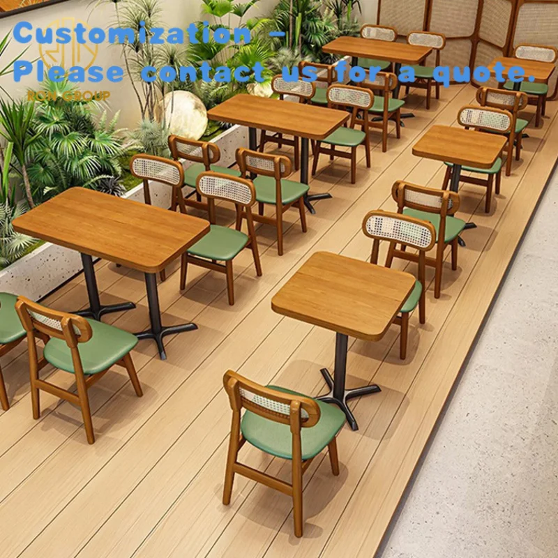 

custom.Custom Natural square Oak Coffee Shop Fast Food Commercial Furniture Solid Metal Cafe Wood Wooden Restaurant Table and