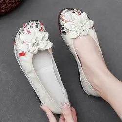 Scarpe da donna Flroal mocassini Casual da donna eleganti ballerine Vintage mocassino estivo da donna scarpe basse in vera pelle di lusso